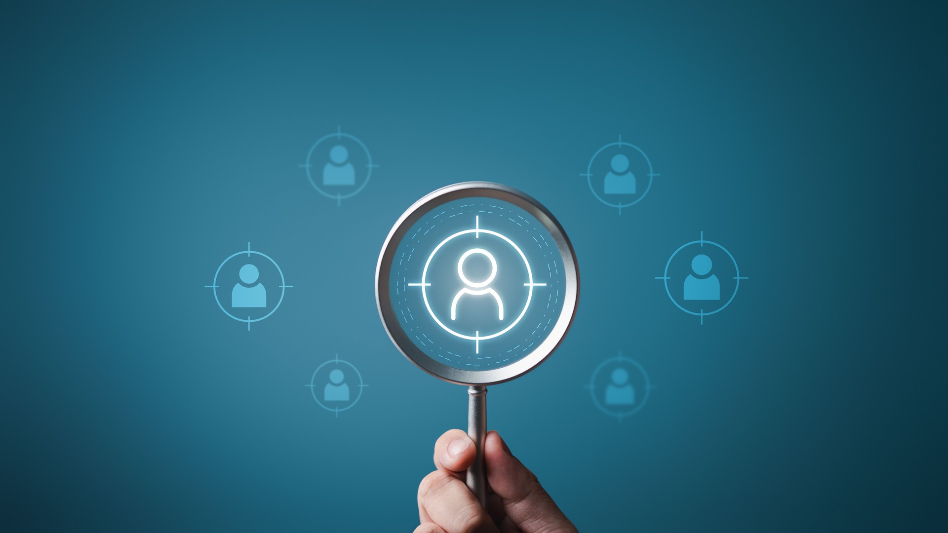 HR searching and selecting workers to join work. Choosing professional leader employee competency, Human resources management. Magnifier selects people for team. Business hiring and jobs recruitment.